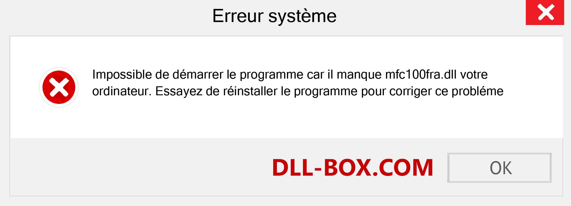 Le fichier mfc100fra.dll est manquant ?. Télécharger pour Windows 7, 8, 10 - Correction de l'erreur manquante mfc100fra dll sur Windows, photos, images